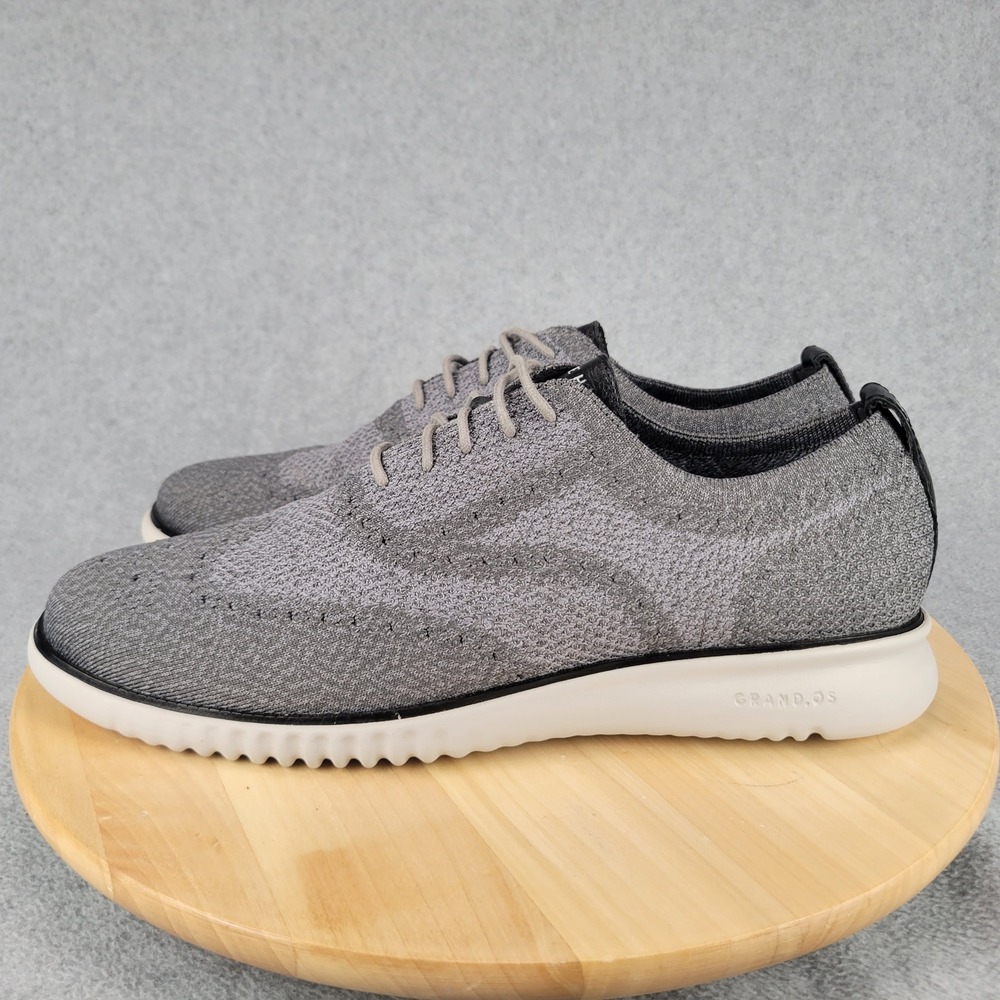 Cole Haan Zerogrand Stitchlite Wingtip Oxford Mens 13M Grey C27565 Knit Brogue